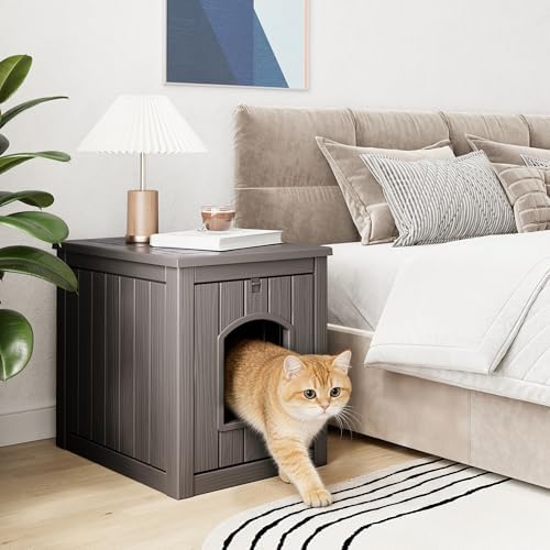 Cat Litter Box Enclosure, Openable Front Door Outdoor Enclosed Cat Litter Box - Image 7