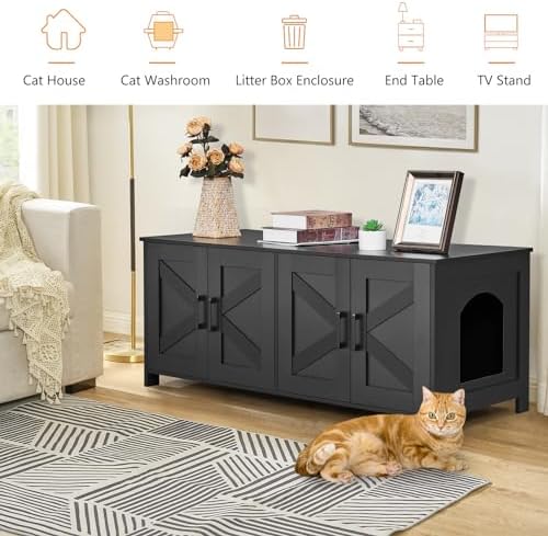 Homhedy 47.2”L Cat Litter Box Enclosure - Image 6