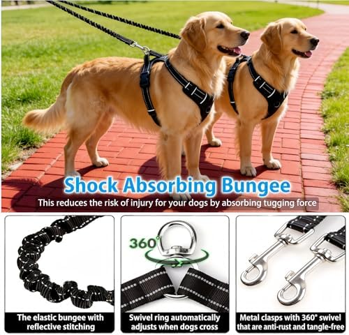 Small Breed Dual Retractable Dog Leash One-Button Break and Lock, Non-Slip Grip - Image 6