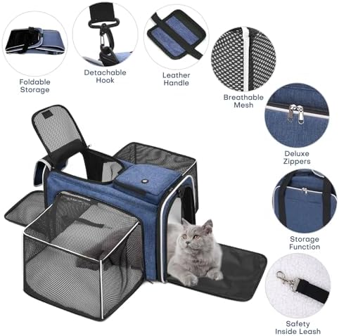 Pet Carrier, Large Soft Sided Expandable Travel Carrier - Image 4