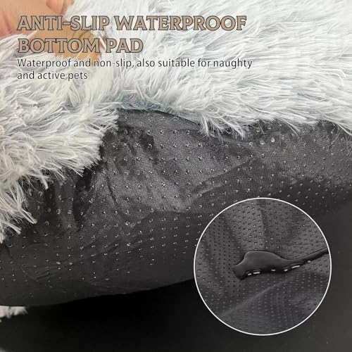 Cat Bed Round Fluffy Hooded Cat Bed Cave, Anti-Anxiety Cave Bed - Image 5