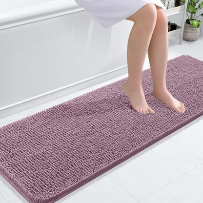 OLANLY Bathroom Runner Rugs 59x20, Extra Soft Absorbent Chenille Bath Rugs by OLANLY