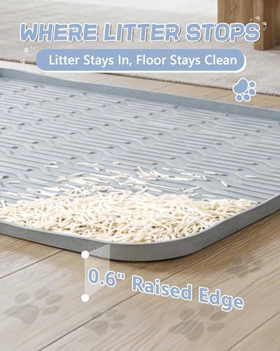 ANWA Waterproof 34" x 22" Large Litter Box Mat, Silicone Litter Mat - Image 3