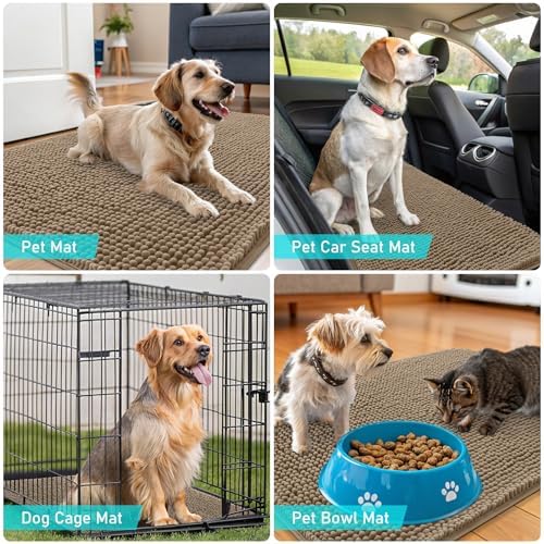 OLANLY Dog Door Mat for Muddy Paws 47x17, Super Absorbent Chenille Mud Mat - Image 7
