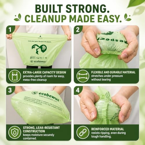 Certified Compostable Cat Litter Waste Bags, BPI Certified 16" x 12", Unscented - Image 7