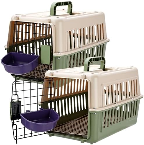 2 Set Hard Plastic Pet Carrier Breathable Dog Cat by Unknown