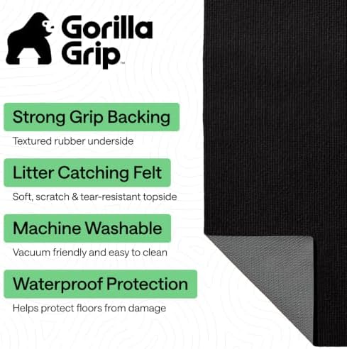GORILLA GRIP Cat Litter Box Mat, Soft Felt Scatter Catcher - Image 2