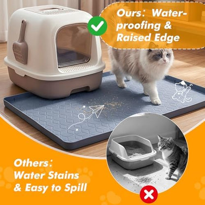 Extra Large Cat Litter Mat 47" x 35" Silicone Litter Trapping Mat - Image 5