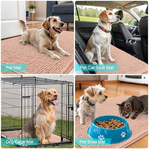 OLANLY Dog Door Mat for Muddy Paws 70x35, Super Absorbent Chenille Mud Mat - Image 7