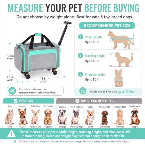 Airline Pet Carrier with Wheels - Image 2
