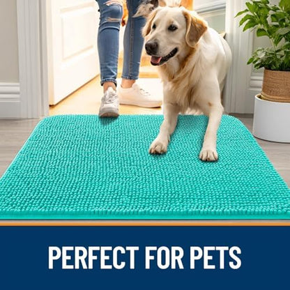 OLANLY Dog Door Mat for Muddy Paws 70x32, Super Absorbent Chenille Mud Mat - Image 6