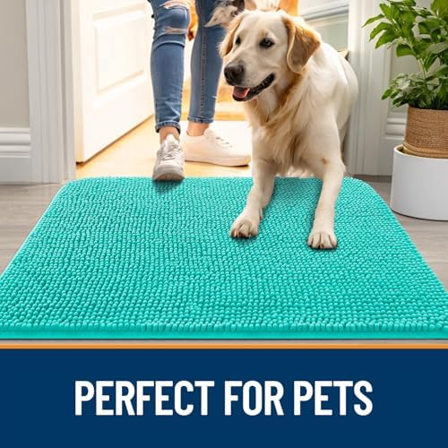 OLANLY Dog Door Mat for Muddy Paws 70x46, Super Absorbent Chenille Mud Mat - Image 6