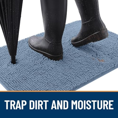 OLANLY Dog Door Mat for Muddy Paws 54x24, Super Absorbent Chenille Mud Mat - Image 2