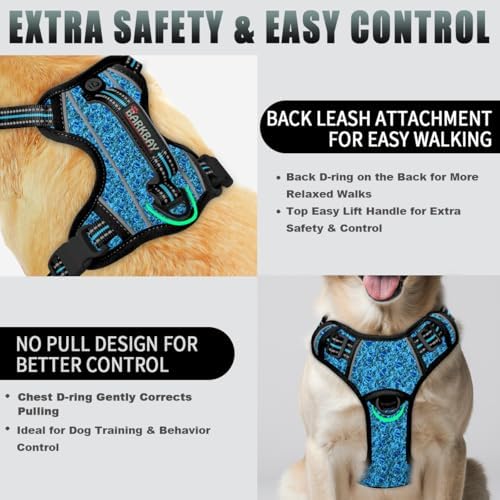 BARKBAY No Pull Dog Harness Large Reflective Dog Harness - Image 3
