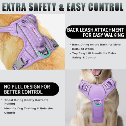 BARKBAY Dog Harness for Large Dogs No Pull Dog Vest ID Tag Pocket - Image 3