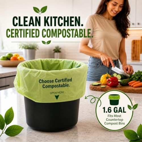 Certified Compostable Cat Litter Waste Bags, BPI Certified 16" x 12", Unscented - Image 5