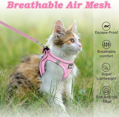 Cat Harness and Leash for Walking Escape Proof, Adjustable Kitten Vest Harness - Image 2