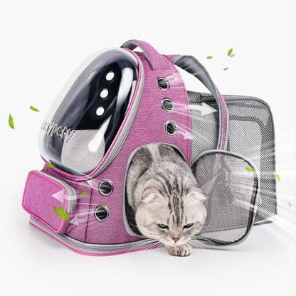 Cawypety Expandable Cat Backpack Large Space Cat Bubble Backpack Carrier by Cawypety