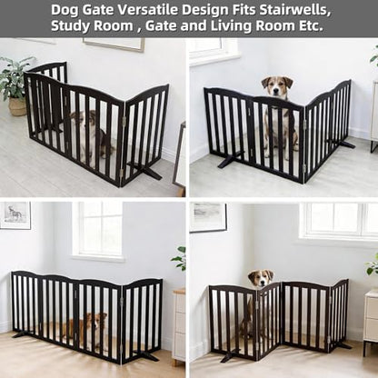 Freestanding Dog Gate Indoor, Doggie Gate Foldable Pet Gates - Image 4