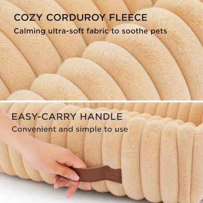 Bedsure ComfyFleece® Dog Beds Large Sized Dog Washable，40in Sandy Beige - Image 4