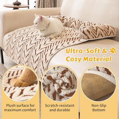 Calming Dog Bed Mats with Neck & Head Support, 35.43 x31.5 inch Khaki - Image 2
