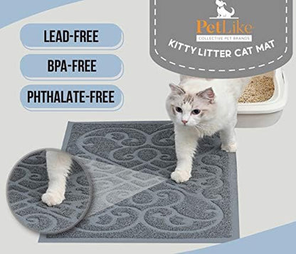 PetLike 2pk 30x18 inch Cat Litter Box Mat, Thick Kitty Litter Trapping Mat - Image 3