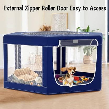 Hexagonal Dog playpen, 45 Inch Soft Puppy Playpen - Image 2