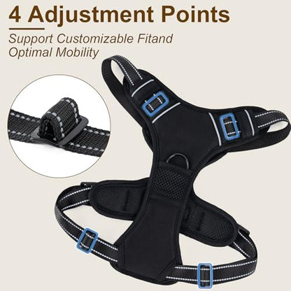No Pull Dog Harness, Adjustable Reflective Front Clip Pet Vest - Image 4
