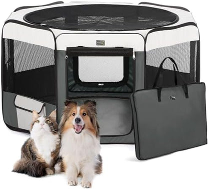 DONORO Dog Playpen Portable Pet Play Pens by DONORO