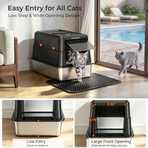 URPOWER XL Stainless Steel Cat Litter Box - Image 6