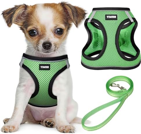 No Pull Dog Puppy Harness and Leash Set Reflective Mesh Vest Large by YIMEIS