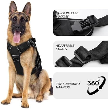 WINGOIN Black Tactical Dog Harness - Image 2