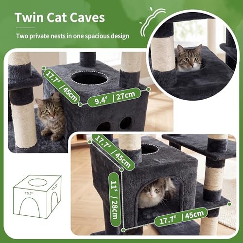 Heybly Floor to Ceiling Cat Tree, 104.7"-116.5" Height-Adjustable HCT92G - Image 3