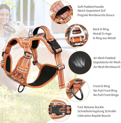 HEELE Dog Harness, No Pull Adjustable Padded Reflective Harness - Image 3