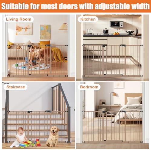 keny 29"-55" Extra Wide Baby Gate, Pressure Mounted No Drilling Dog Gate - Image 5
