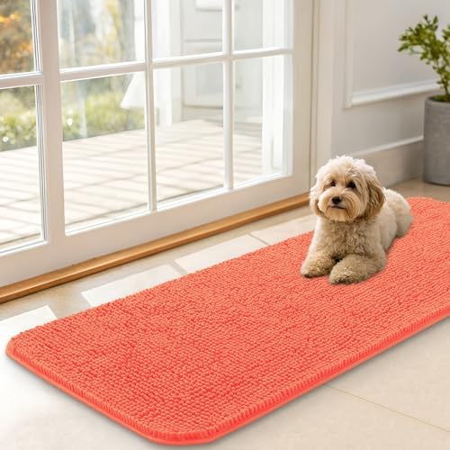 OLANLY Dog Door Mat for Muddy Paws 47x17, Super Absorbent Chenille Mud Mat by OLANLY