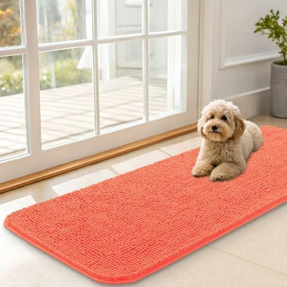 OLANLY Dog Door Mat for Muddy Paws 47x17, Super Absorbent Chenille Mud Mat by OLANLY