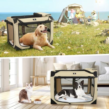 X-ZONE PET Dog Crate 3-Door Kennel, Collapsible Portable Soft Sided Pet Carriers - Image 6