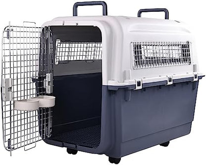 Elevon Plastic Kennels Pet Carrier Rolling Plastic Airline Approved Wire Door - Image 2