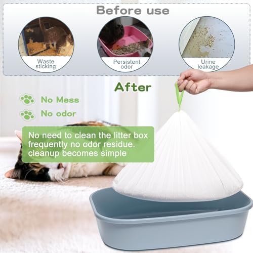 Litter Box Liners Large, Jumbo Drawstring Cat Litter Bags, Extra Thick Litter - Image 3