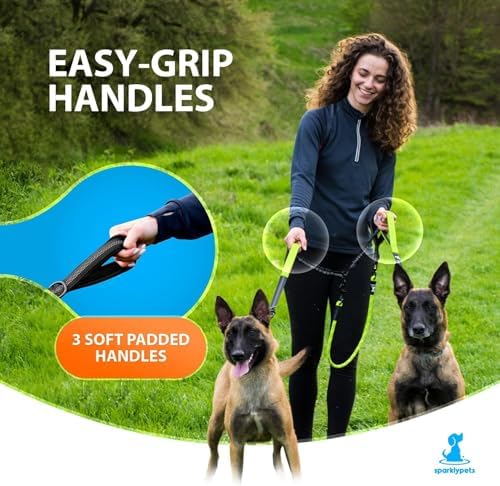SparklyPets Double Dog Leash for 2 Dogs – Rope Bungee Dual Leash for Medium and - Image 4