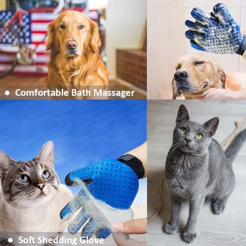2PCS Pet Grooming Brush Set, Undercoat Deshedding Tool & Double-Sided Silicone - Image 6