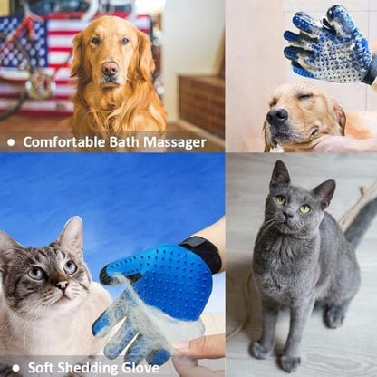 2PCS Pet Grooming Brush Set, Undercoat Deshedding Tool & Double-Sided Silicone - Image 6
