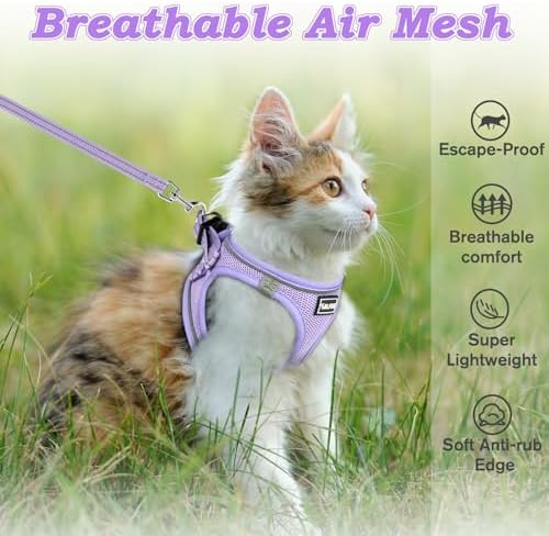 Cat Harness and Leash for Walking Escape Proof, Adjustable Kitten Vest Harness - Image 4