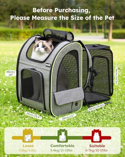 pecute Cat Backpack Expandable, Cat Carrier Backpack Breathable - Image 2