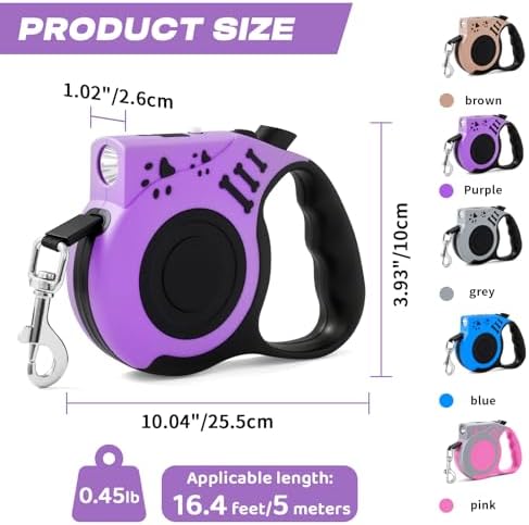 Retractable Dog Leash with USB Rechargeable Flashlight - Image 3