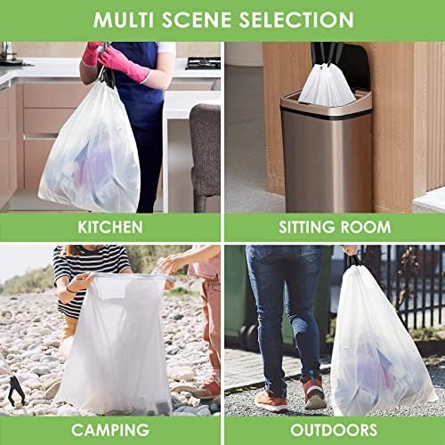 Teivio 8 Gallon 207 Counts Strong Drawstring Trash Bags Garbage Bags, Medium - Image 6