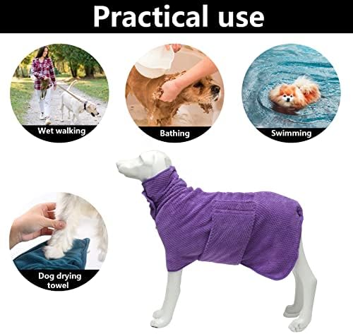 Geyecete Pineapple Grid Fast Drying Super Absorbent Dog Cat Bath Robe Towel - Image 4