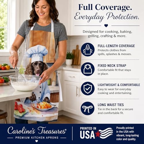 Caroline's Treasures American Water Spaniel The Chef Apron Cooking Kitchen - Image 4
