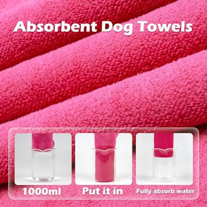 MICOOYO Dog Towels for Drying Dogs 3 Pack, Ultra Absorbent Microfiber Pet Bath - Image 4